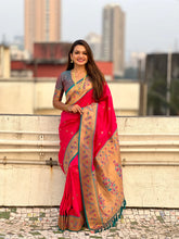 Womens Fashion Ethnic Paithani Red Color Sarees-MLSHWSA1911RED